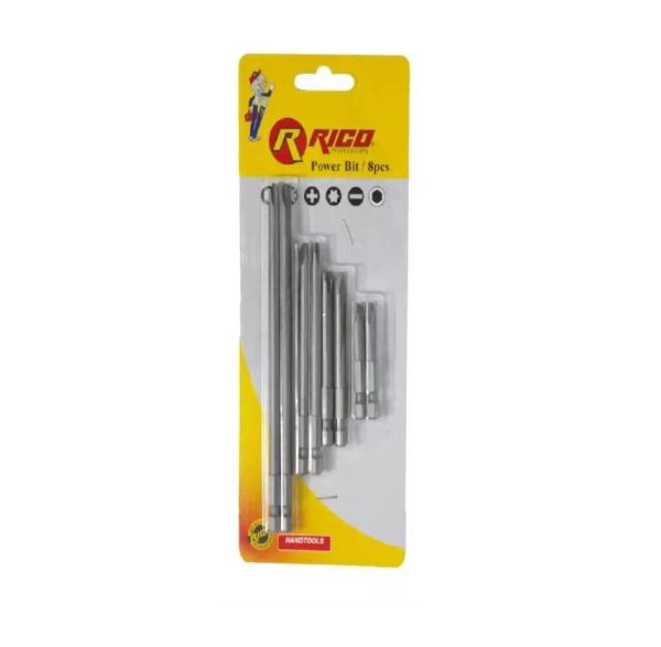 Rico 8 Parça Matkap Ucu Düz Yıldız Bits Seti Takımı S2 Çelik 50Mm - 005-Kk1133