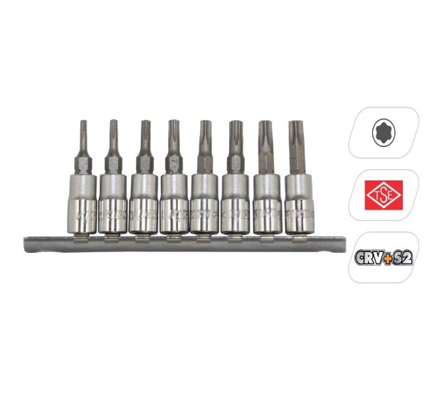 Rico 8 Parça 1/4 Lokmalı Delikli Torx Uç Lokma Takımı - 007-Rc7024