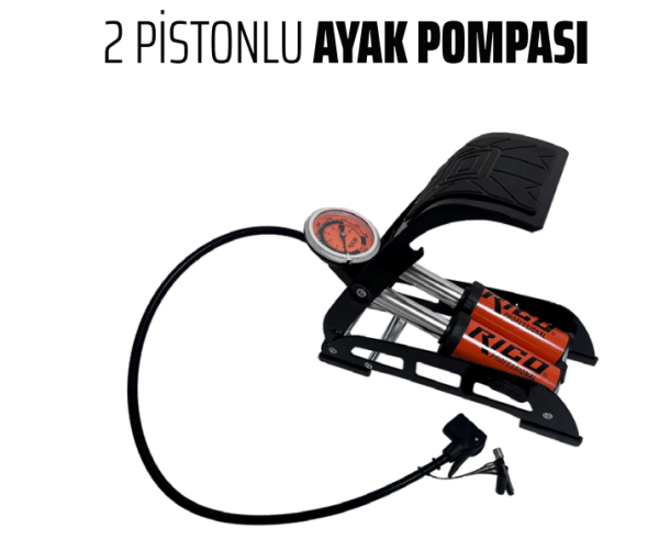 Rico Lastik Şişirme Pompası Çift Piston - 022-Rc4075