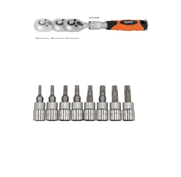 Rico 1/4 Torx Lokma Seti 1/4 Uzatmalı Cırcır - Kk1420