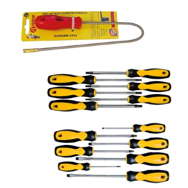 Rico Torx Tornavida Seti Düz Yıldız Tornavida Seti Mıknatıs Tutucu - Rc13144