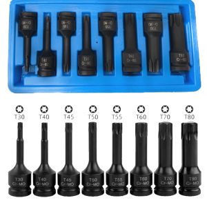 1/2 8 Parça Darbeli Torx Yıldız Bit Soket Takımı Seti - Hk-Tt08