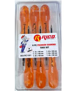 Rico 6 Parça Elmas Uçlu Düz Yıldız Tornavida Seti Premium Diamond - 003-RC1901